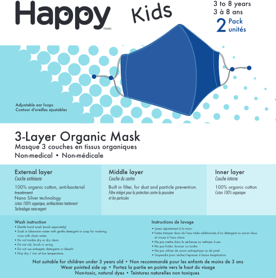 Kids Face Mask, Organic Face Mask Kids, Happy Face Mask